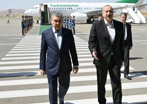 Гурбангулы Бердымухамедов и Алиев обсудили транспортное сотрудничество во время визита в Физули